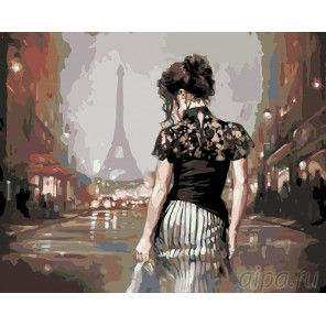  Вечерний Париж Раскраска картина по номерам на холсте MS05