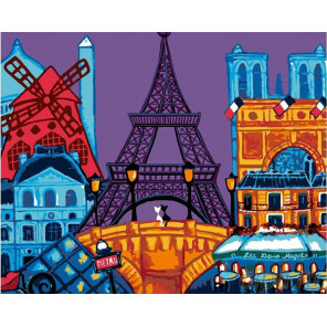 Раскладка Романтика Парижа Раскраска картина по номерам на холсте FR14