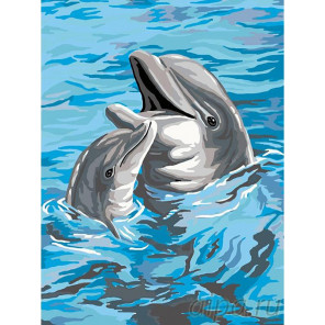 Дельфины Раскраска картина по номерам на холсте A287