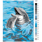 Раскладка Дельфины Раскраска картина по номерам на холсте A287