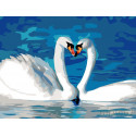 Пара лебедей Раскраска картина по номерам на холсте