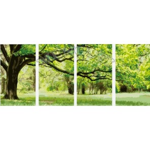 Вечнозеленое дерево Квартет Раскраски по номерам акриловыми красками на холсте Menglei