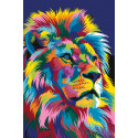 Радужный портрет льва Раскраска по номерам на холсте Живопись по номерам