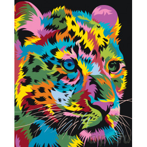  Молодой радужный леопард Раскраска по номерам на холсте Живопись по номерам PA126