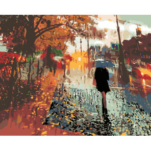 Раскладка Осенний дождь Раскраска по номерам на холсте Живопись по номерам Z3199