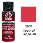 2900 Красный кардинал Для любой поверхности Сатиновая акриловая краска Multi-Surface Folkart Plaid
