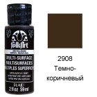 2908 Тёмно-коричневый Для любой поверхности Сатиновая акриловая краска Multi-Surface Folkart Plaid
