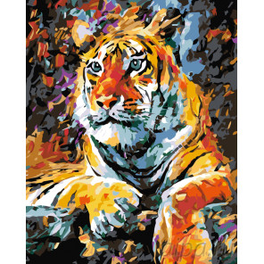 Схема Портрет тигра Раскраска по номерам на холсте Живопись по номерам LA34