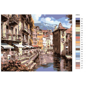 Раскладка Городской канал Раскраска по номерам на холсте Живопись по номерам KTMK-37616