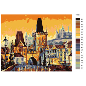 Схема Колоритный городок Раскраска по номерам на холсте Живопись по номерам KTMK-86624