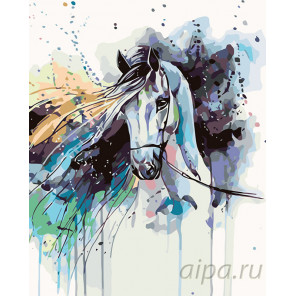  Красочная лошадь Раскраска картина по номерам на холсте KTMK-48662