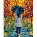 Прогулка в листопад Раскраска картина по номерам на холсте