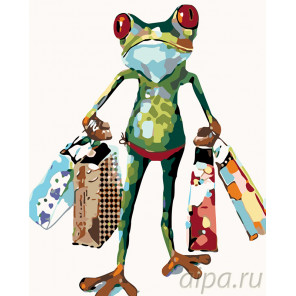 раскладка Лягушка с подарками Раскраска картина по номерам на холсте 