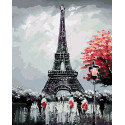 Черно-белый Париж Раскраска картина по номерам на холсте