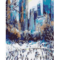 Зима в городе Раскраска картина по номерам на холсте