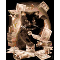 Денежный котик Раскраска картина по номерам на холсте