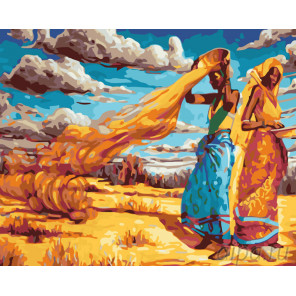  Африканские красавицы Раскраска картина по номерам на холсте KTMK-39651