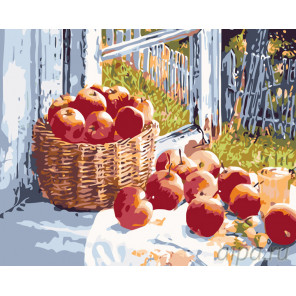 Раскладка Летние яблоки Раскраска картина по номерам на холсте KTMK-77993