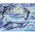 Игры дельфинов Раскраска по номерам на холсте Живопись по номерам