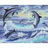  Игры дельфинов Раскраска по номерам на холсте Живопись по номерам KTMK-36068