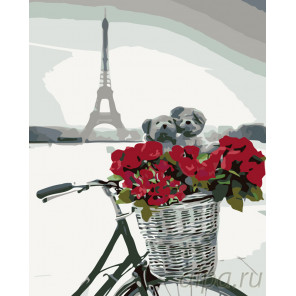 Раскладка Влюбленные в Париже Раскраска по номерам на холсте Живопись по номерам KTMK-10311