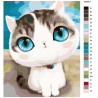 Раскладка Трогательный котик Раскраска по номерам на холсте Живопись по номерам KTMK-3936011