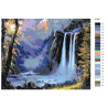 Раскладка Пейзаж с водопадом Раскраска по номерам на холсте Живопись по номерам KTMK-97697