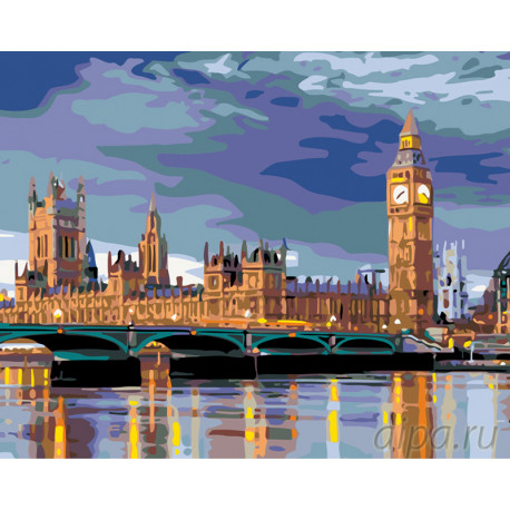  Лондонский пейзаж Раскраска по номерам на холсте Живопись по номерам KTMK-78282