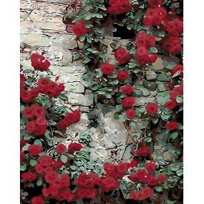 схема Стена увитая розами Раскраска по номерам на холсте Живопись по номерам KTMK-36379