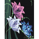 Неоновые лилии Раскраска картина по номерам на холсте