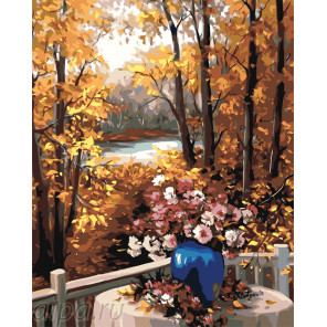 Раскладка На веранде осенью Раскраска по номерам на холсте Живопись по номерам Z-AB32
