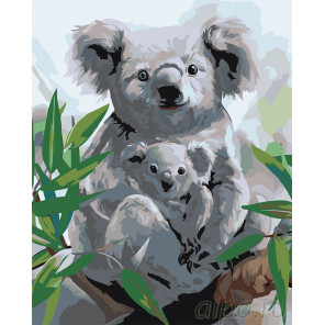 Раскладка Коала с малышом Раскраска по номерам на холсте Живопись по номерам Z-AB49