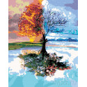 Дерево и времена года Раскраска картина по номерам на холсте
