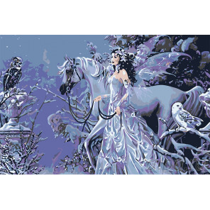 Раскладка Снежная фея Раскраска картина по номерам на холсте  RA302