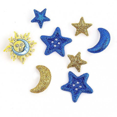 Звезды, месяц, солнце Пуговицы декоративные Jesse James & Co