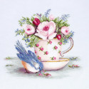 Птичка и чашка чая Набор для вышивания Luca-S
