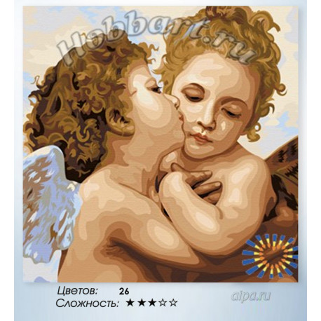 Количество цветов и сложность Ангелы Раскраска по номерам на холсте Hobbart HB4040038-Lite