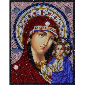 В рамке Казанская икона Божьей Матери Набор для вышивания бусинами Преобрана 2Б025