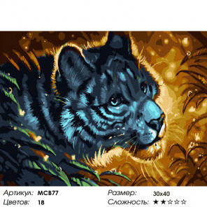 Количество цветов и сложность Тигр в ночи Раскраска картина по номерам на холсте МСВ77