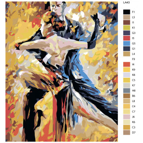 схема Танго (репродукция Леонида Афремова) Раскраска по номерам на холсте Живопись по номерам