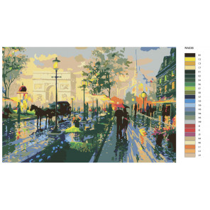 Схема Париж весной Раскраска по номерам на холсте Живопись по номерам