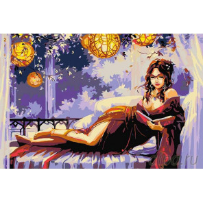 Раскладка Девушка в кимоно Раскраска картина по номерам на холсте RA034