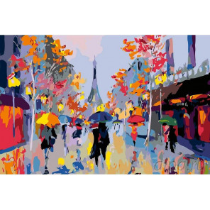 Яркий Париж Раскраска картина по номерам на холсте FR05