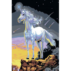 Раскладка Единорог Раскраска картина по номерам на холсте RA047