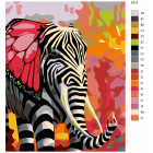 Раскладка Полосатый слон Раскраска картина по номерам на холсте A212