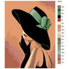 Раскладка Кокетливая шляпка Раскраска картина по номерам на холсте PA54