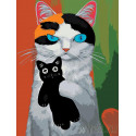 Любимая игрушка-котик Раскраска картина по номерам на холсте
