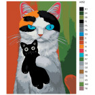Раскладка Любимая игрушка-котик Раскраска картина по номерам на холсте A352