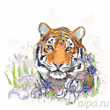 Тигрица в ирисах Раскраска по номерам на холсте Живопись по номерам