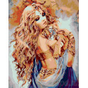 Девушка с тигренком Раскраска по номерам на холсте Живопись по номерам